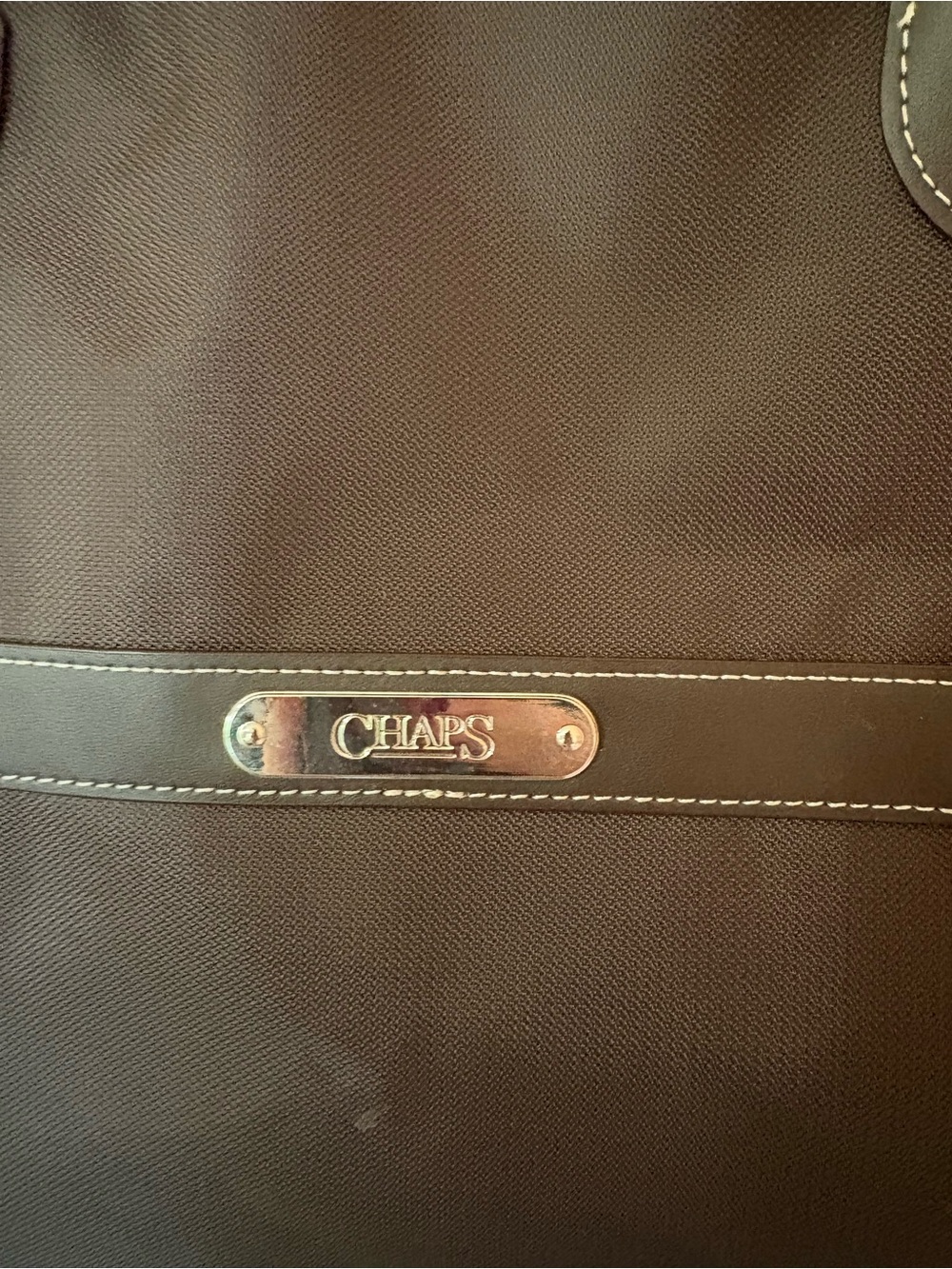 Chaps Brown Nylon Traveler Briefcase with Leather Trim - Picture 2 of 11
